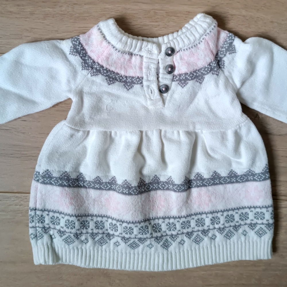Carter's Baby Sweater with Pink and Gray Pattern